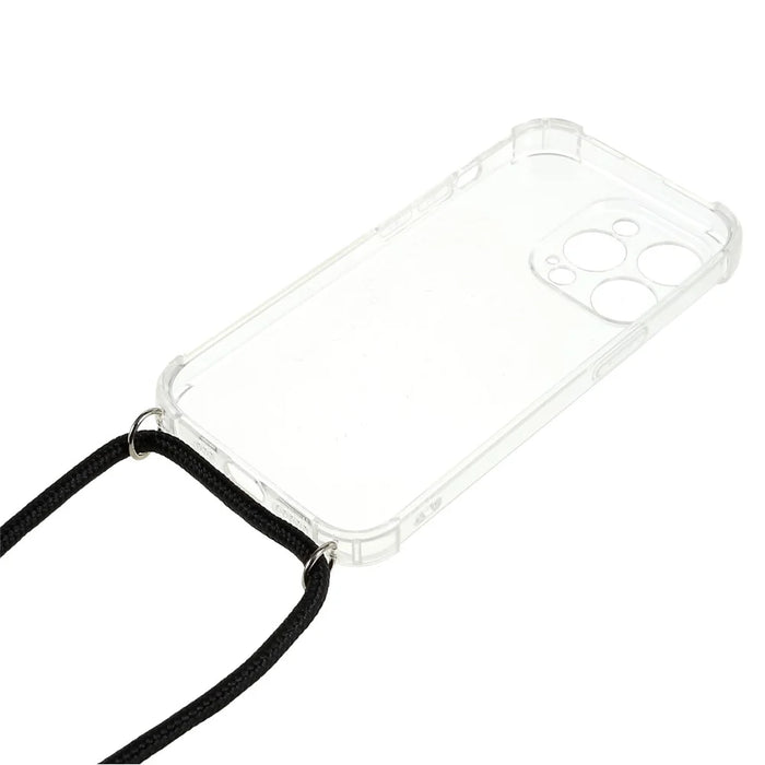 Phone Back Cover for iPhone 13 Pro 6.1 inch HD Clear Four Corner Soft TPU Case with Lanyard - 5
