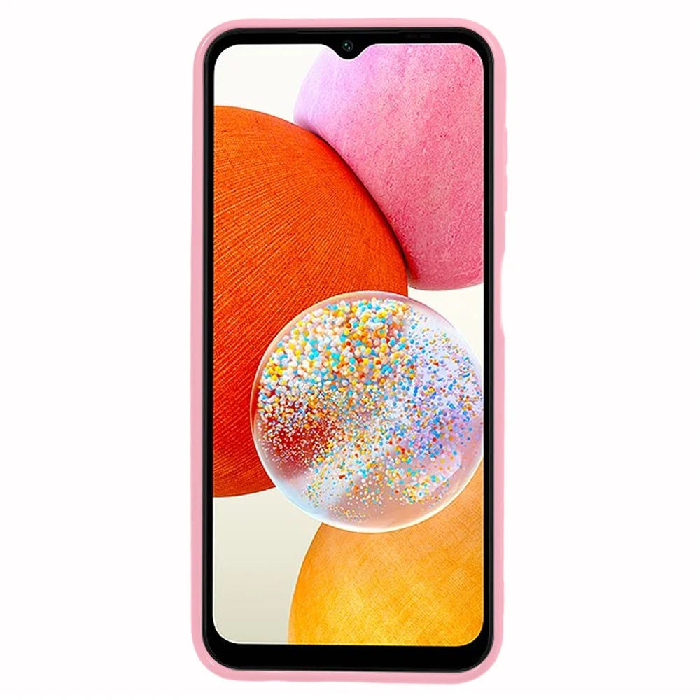 For Samsung Galaxy A14 5G / A14 4G Bump Proof Glossy Back Shell, Glossy TPU Phone Case Protective Cover - Pink - 2