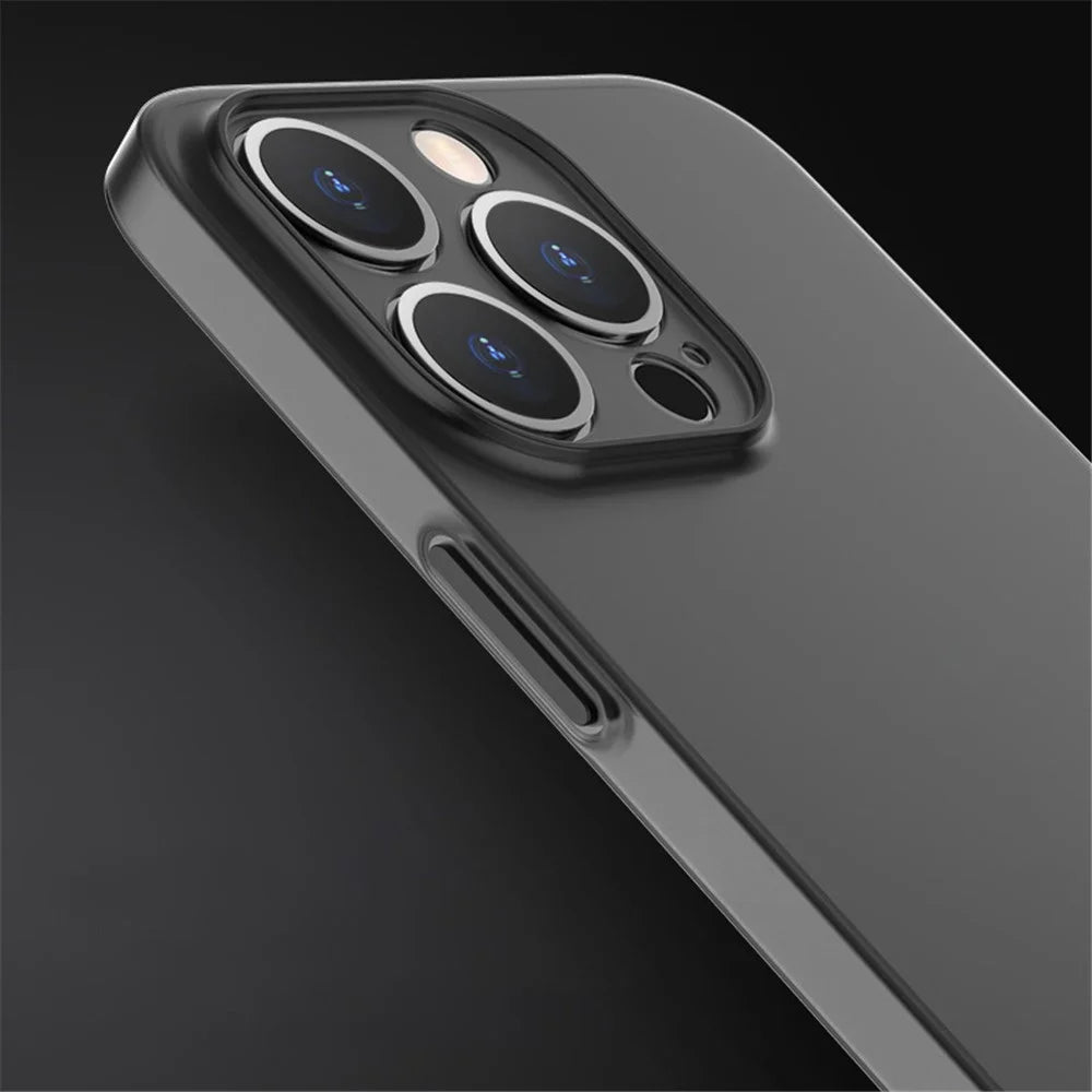 For iPhone 14 Pro Max Anti-Drop Cell Phone Case Ultra Thin Matte PP Back Cover - Transparent White - 3
