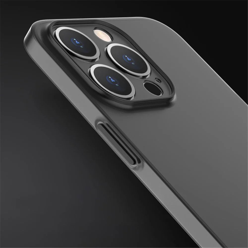 For iPhone 12 Pro Max 6.7 inch Anti-Scratch Matte Finish Phone Case Ultra Slim Protective PP Cover - Transparent Black - 3