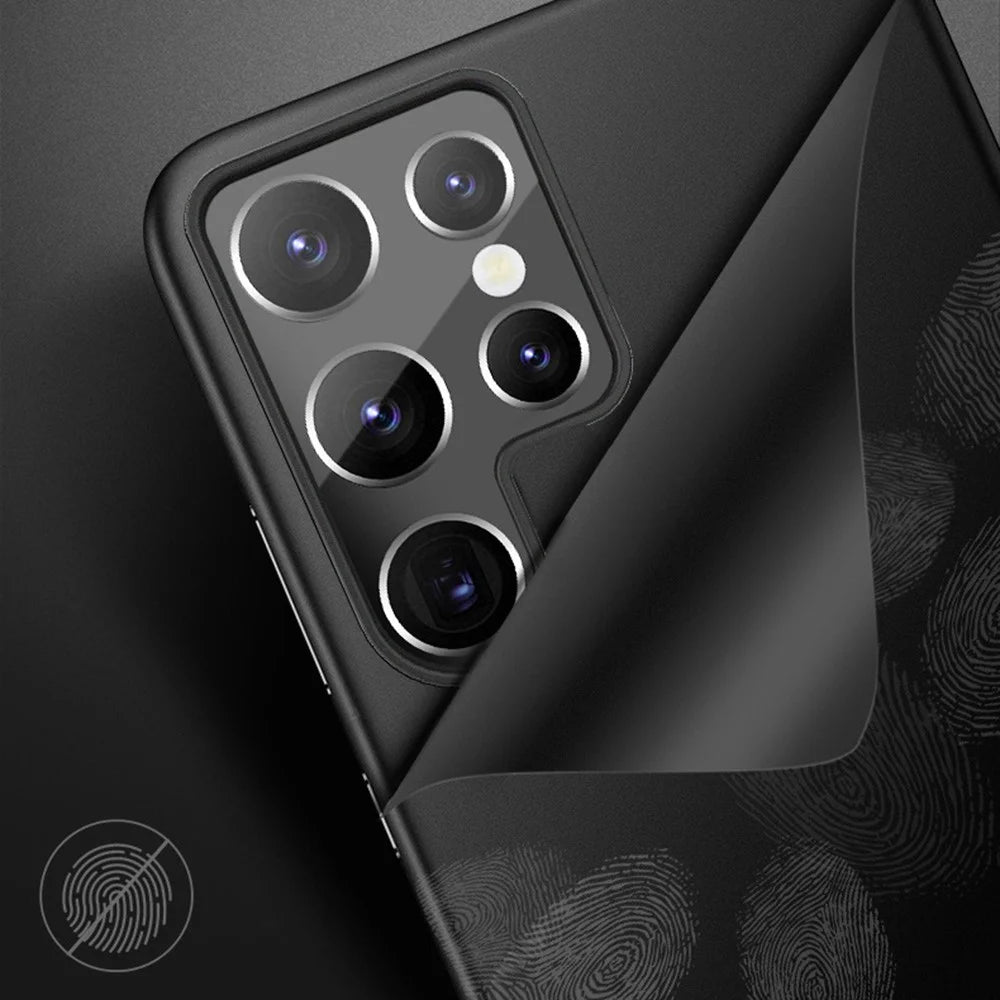 For Samsung Galaxy S21 Ultra 5G Anti-fingerprint Matte Phone Cover Ultra Thin PP Phone Case - Transparent Black - 4
