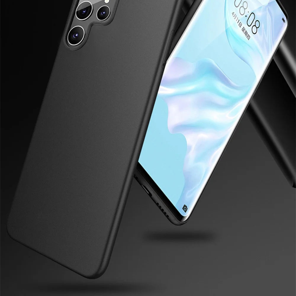 For Samsung Galaxy S21 Ultra 5G Anti-fingerprint Matte Phone Cover Ultra Thin PP Phone Case - Transparent Black - 5