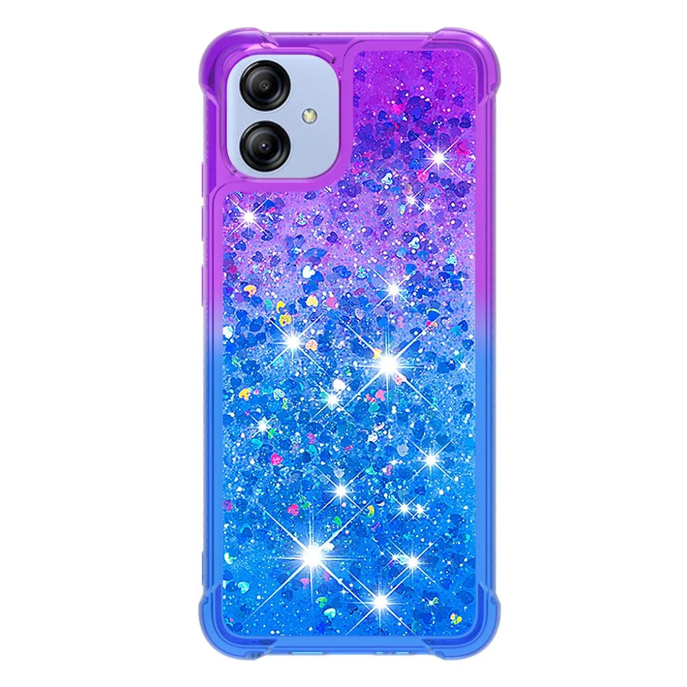 For Samsung Galaxy A04e 4G / F04 4G / M04 4G TPU Case Gradient Quicksand Phone Back Cover -  Purple  /  Sky Blue - 3