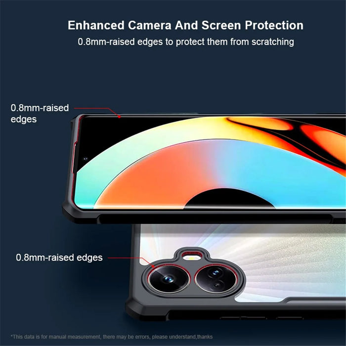 XUNDD For Realme 10 Pro+ 5G Slim Transparent Phone Case Acrylic+TPU Protective Anti-scratch Mobile Phone Back Cover - 6