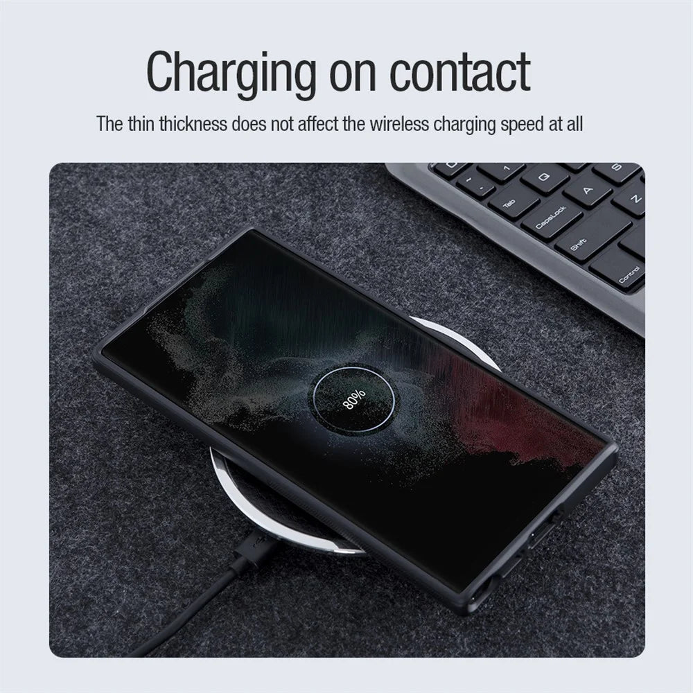 NILLKIN Frosted Shield Pro for Samsung Galaxy S23 Ultra Matte Phone Case PC + TPU Shockproof Hybrid Cover with Car Mount Metal Sheet - 4