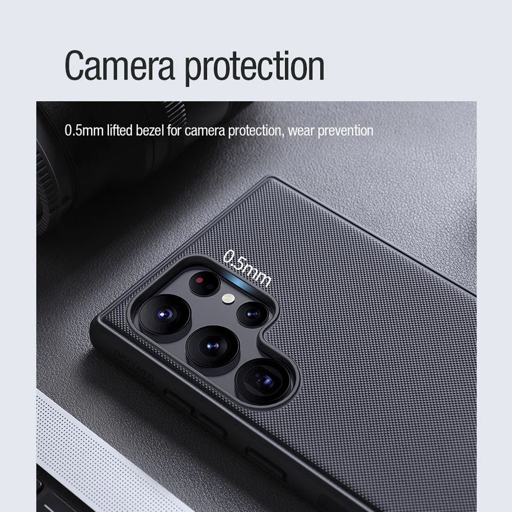 NILLKIN Frosted Shield Pro for Samsung Galaxy S23 Ultra Matte Phone Case PC + TPU Shockproof Hybrid Cover with Car Mount Metal Sheet - 7