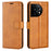 Shockproof Phone Case For OnePlus 11 5G, PU Leather Stand Wallet Calf Texture Square Magnetic Clasp Phone Cover - Yellow - 1