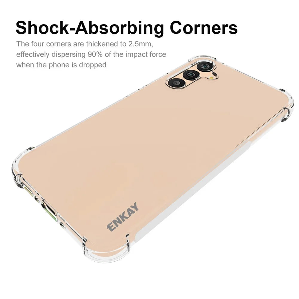 ENKAY HAT PRINCE For Samsung Galaxy A34 5G Transparent Phone Case with Anti-slip Strip Edge Clear TPU Shockproof Mobile Phone Cover - 2