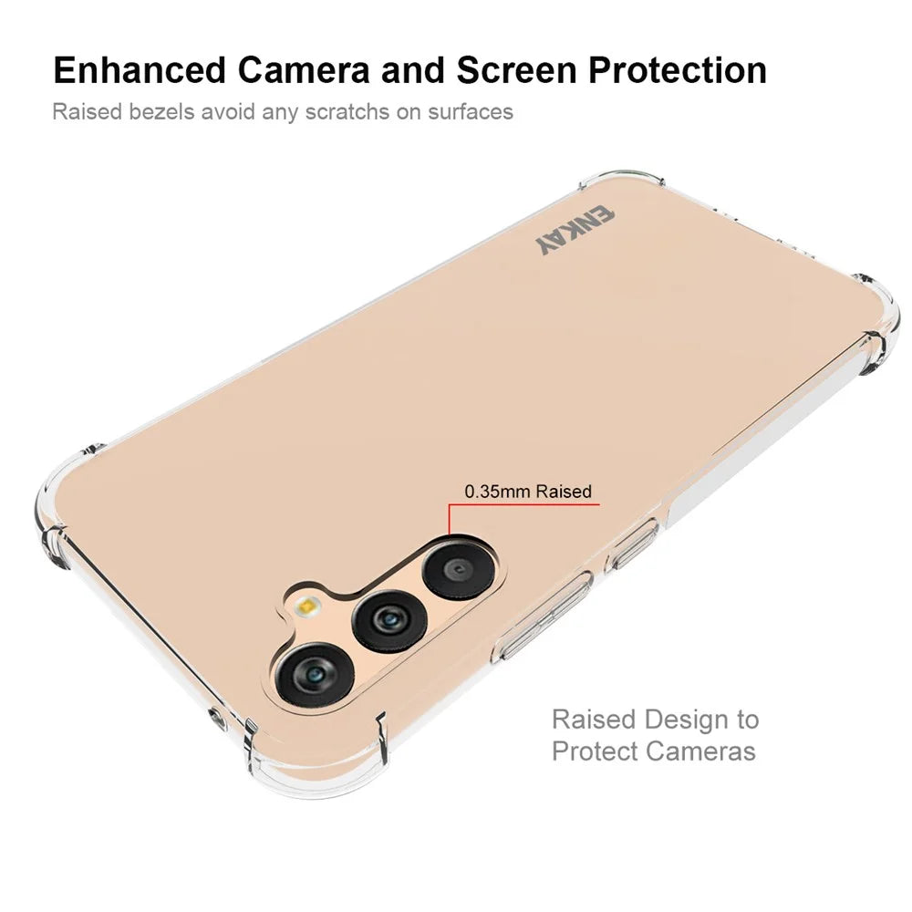 ENKAY HAT PRINCE For Samsung Galaxy A34 5G Transparent Phone Case with Anti-slip Strip Edge Clear TPU Shockproof Mobile Phone Cover - 3