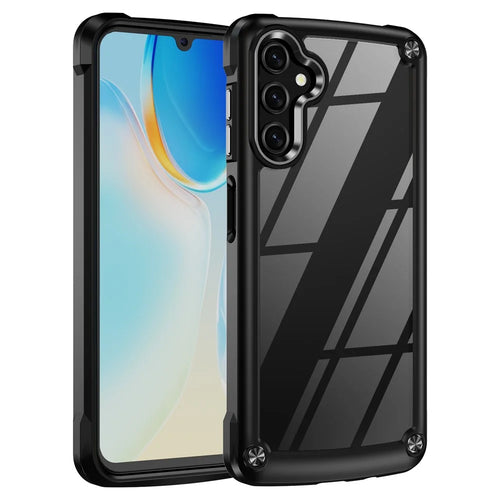 For Samsung Galaxy A14 5G / A14 4G Anti-drop Protective Cover PC + TPU Electroplating Anti-scratch Phone Back Case - Black - 1