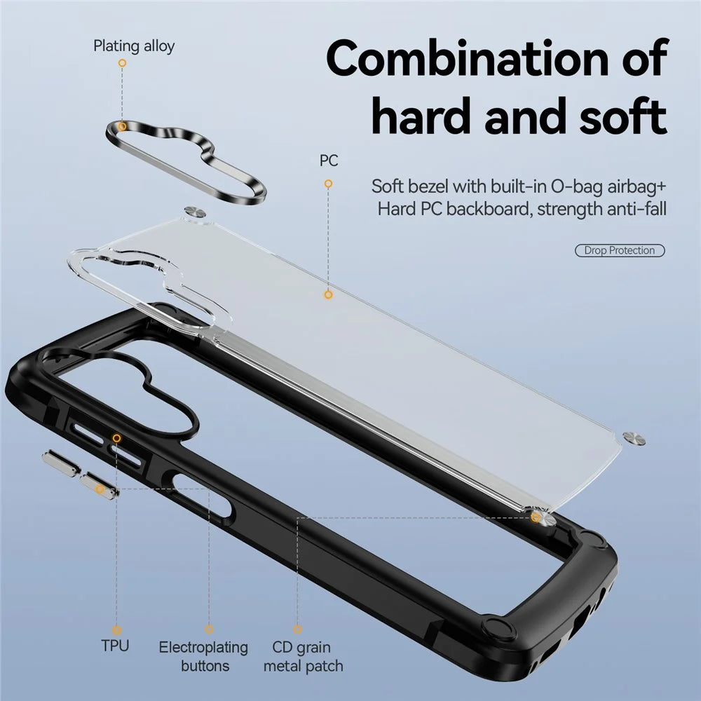 For Samsung Galaxy A14 5G / A14 4G Anti-drop Protective Cover PC + TPU Electroplating Anti-scratch Phone Back Case - Black - 4