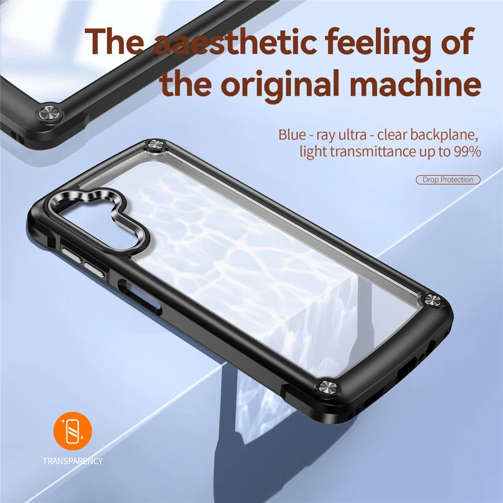 For Samsung Galaxy A14 5G / A14 4G Anti-drop Protective Cover PC + TPU Electroplating Anti-scratch Phone Back Case - Black - 7