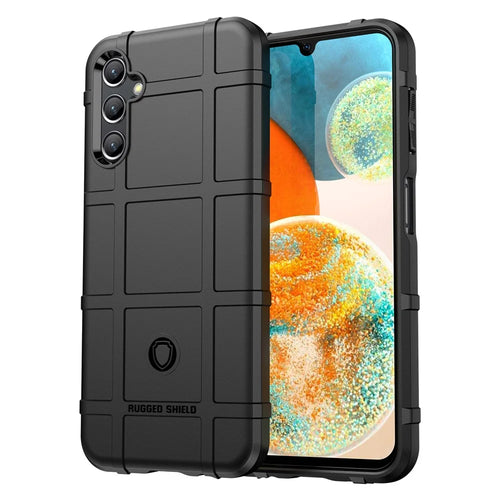 Smartphone Protective Case for Samsung Galaxy A14 4G / 5G, Fall Proof Rugged Square Grid Texture Shockproof Soft TPU Case - Black - 1