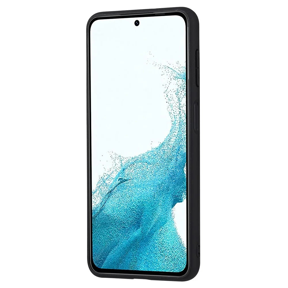 For Samsung Galaxy A54 5G Bump Proof Calf Texture Phone Case Card Slots Kickstand PU Leather Coated TPU Protective Back Cover - Green - 3