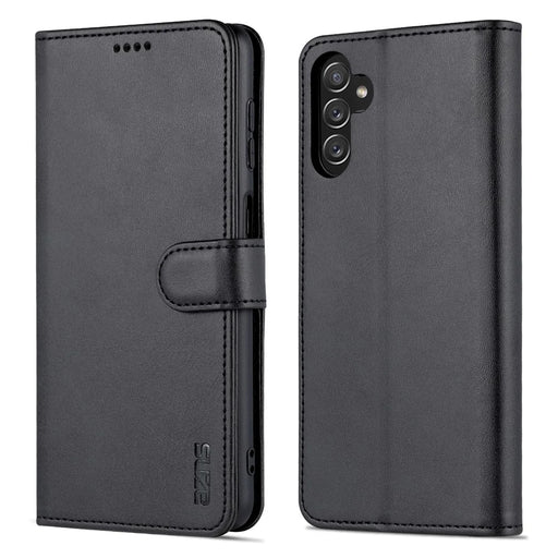 AZNS For Samsung Galaxy A14 5G / A14 4G Anti-drop Magnetic Clasp Phone Case PU Leather Flip Wallet Cover Protective Phone Shell with Stand - Black - 1