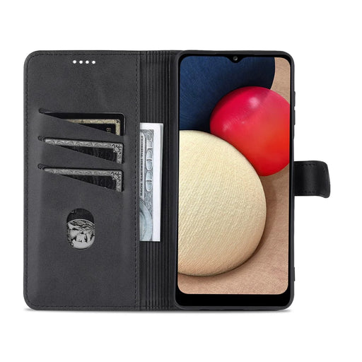 AZNS For Samsung Galaxy A14 5G / A14 4G Anti-drop Magnetic Clasp Phone Case PU Leather Flip Wallet Cover Protective Phone Shell with Stand - Black - 2