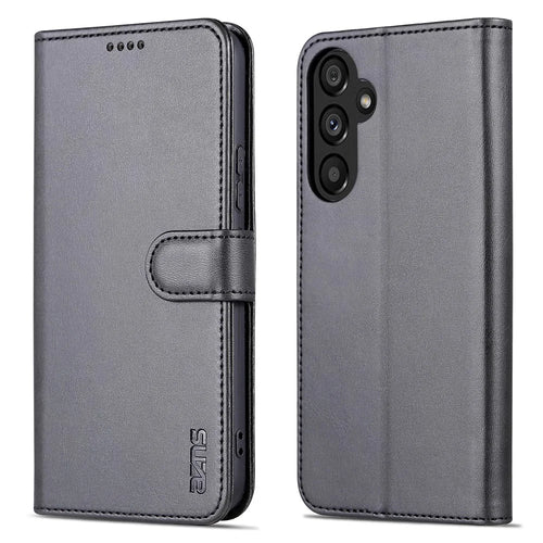 AZNS For Samsung Galaxy A34 5G Shockproof Phone Case Protective Magnetic Flip Leather Wallet Cover with Stand - Black - 1