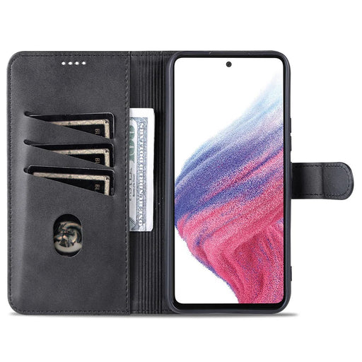 AZNS For Samsung Galaxy A34 5G Shockproof Phone Case Protective Magnetic Flip Leather Wallet Cover with Stand - Black - 2