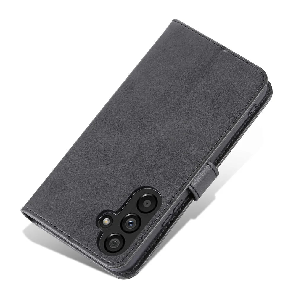 AZNS For Samsung Galaxy A34 5G Shockproof Phone Case Protective Magnetic Flip Leather Wallet Cover with Stand - Black - 5