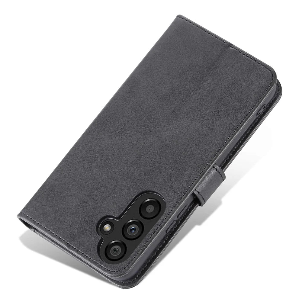 AZNS For Samsung Galaxy A54 5G Magnetic Clasp Phone Case PU Leather Wallet Cover Scratch-resistant Phone Shell with Stand - Black - 5