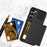 Cell Phone Case for Samsung Galaxy S23, Sliding Card Holder PC + TPU Anti-drop Cover - Black - 2