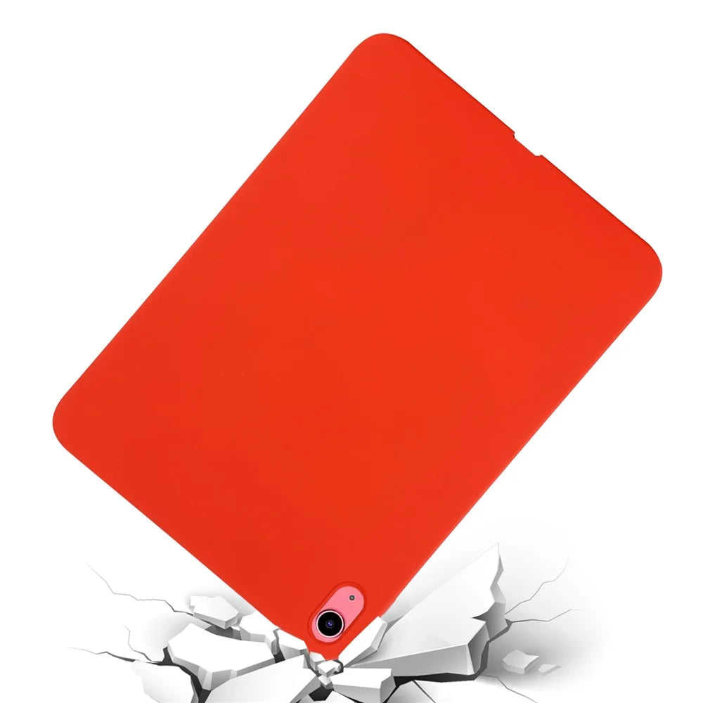 Anti-Drop Tablet Cover For iPad (2025) / 10.9 (2022) Liquid Silicone Protective Non-Slip Tablet Case - Red - 3