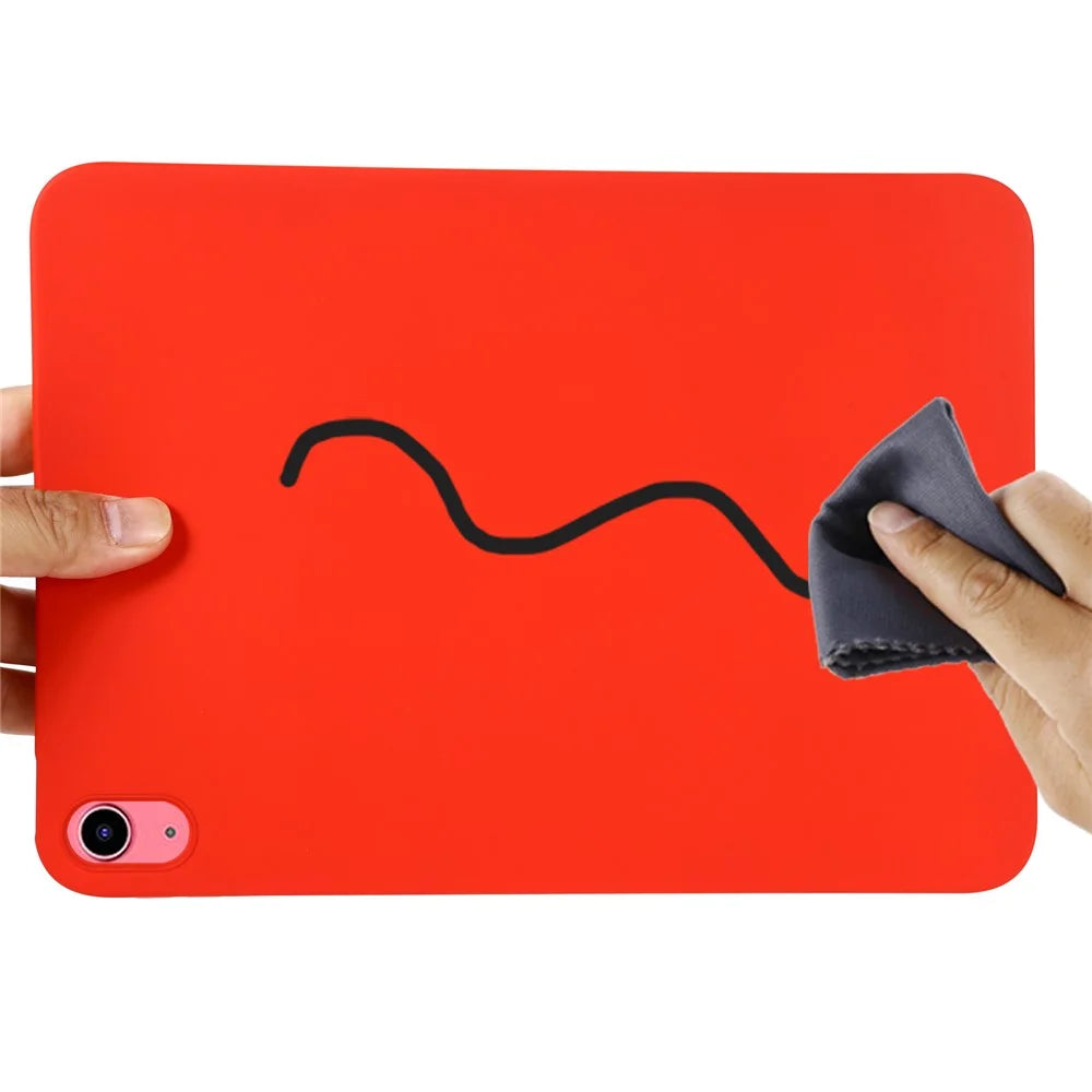 Anti-Drop Tablet Cover For iPad (2025) / 10.9 (2022) Liquid Silicone Protective Non-Slip Tablet Case - Red - 6