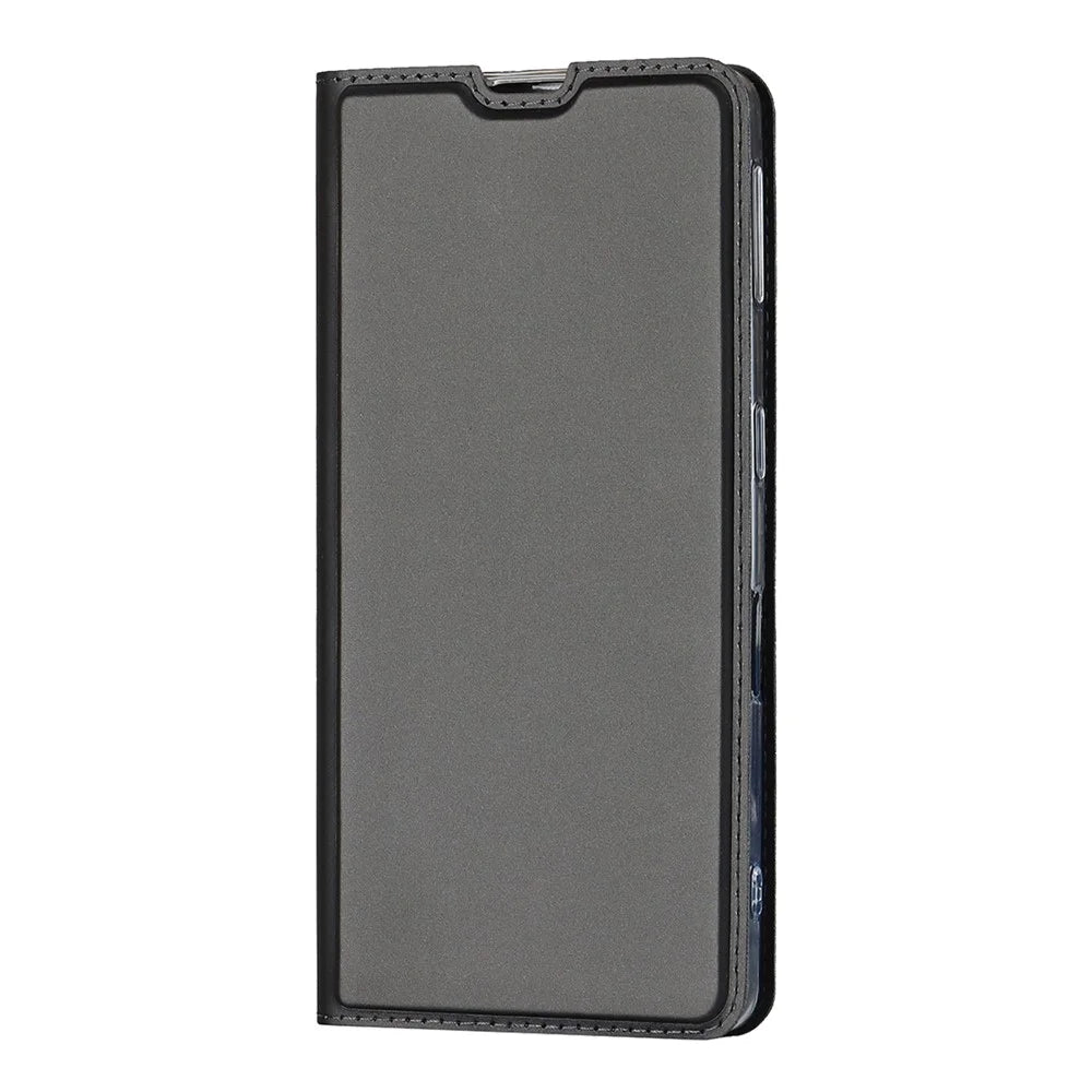 For Sharp Aquos Sense 7 Plus PU Leather Cell Phone Cover Magnetic Anti-drop Phone Case Stand Card Holder - Black - 7