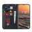 For Samsung Galaxy S23 Shockproof Phone Case PU Leather Silk Texture Phone Cover Wallet Stand with Wrist Strap - Black - 2