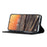 For Samsung Galaxy S23 Shockproof Phone Case PU Leather Silk Texture Phone Cover Wallet Stand with Wrist Strap - Black - 3