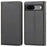 For Google Pixel 7a Anti-drop Phone Cover Calf Texture PU Leather Protective Phone Case with Stand Wallet - Black - 1