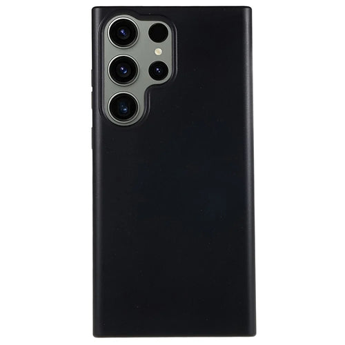 For Samsung Galaxy S23 Ultra Cell Phone Case Anti-Scratch Biodegradable Wheat Straw Phone Cover - Black - 1
