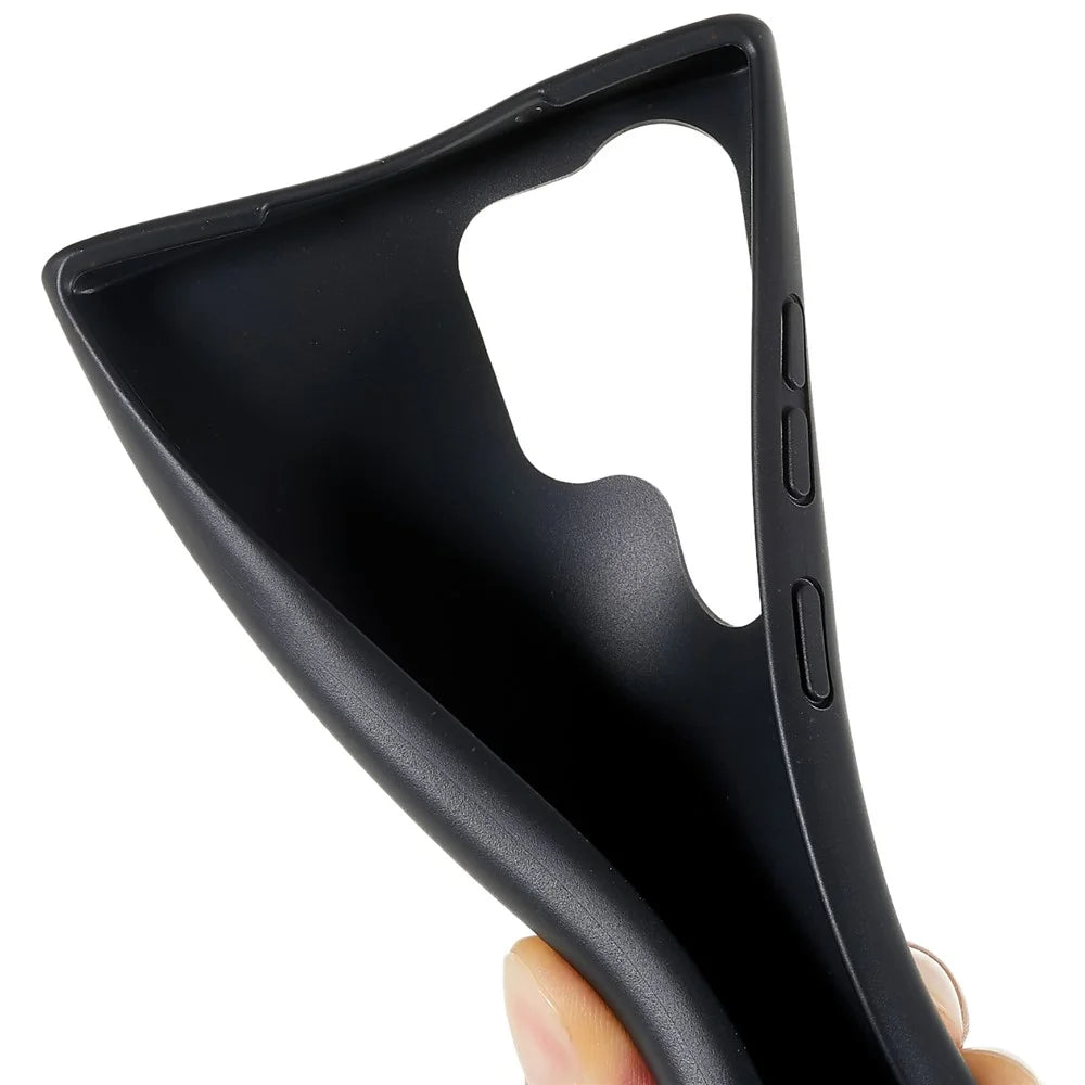 For Samsung Galaxy S23 Ultra Cell Phone Case Anti-Scratch Biodegradable Wheat Straw Phone Cover - Black - 4