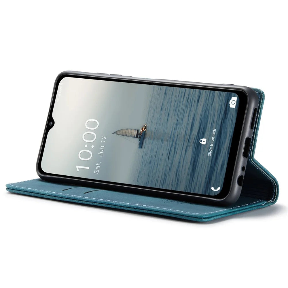 CASEME 013 Series for Samsung Galaxy A34 5G Phone Case PU Leather Wallet Stand Case Protective Cover - Blue - 3