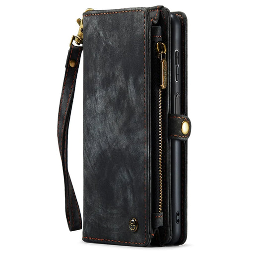 CASEME 008 Series for Samsung Galaxy A14 5G / A14 4G Zipper Pocket Design PU Leather Case Detachable Phone Stand Wallet Cover - Black - 2