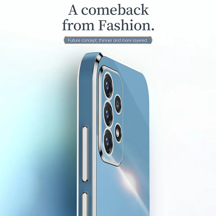 XINLI Phone Case For Samsung Galaxy A32 4G (EU Version) Electroplating Shockproof TPU Mobile Phone Back Cover - Cyan - 6