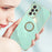 XINLI Slim Phone Case Kickstand For Samsung Galaxy A32 4G (EU Version), Electroplating Anti-fall Protective Phone Cover - Cyan - 4