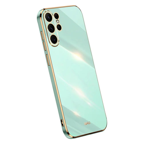 XINLI For Samsung Galaxy S23 Ultra Anti-fall Electroplating Phone Cover Soft TPU Protective Smartphone Case - Cyan - 1