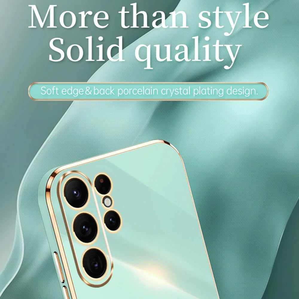 XINLI For Samsung Galaxy S23 Ultra Anti-fall Electroplating Phone Cover Soft TPU Protective Smartphone Case - Cyan - 3