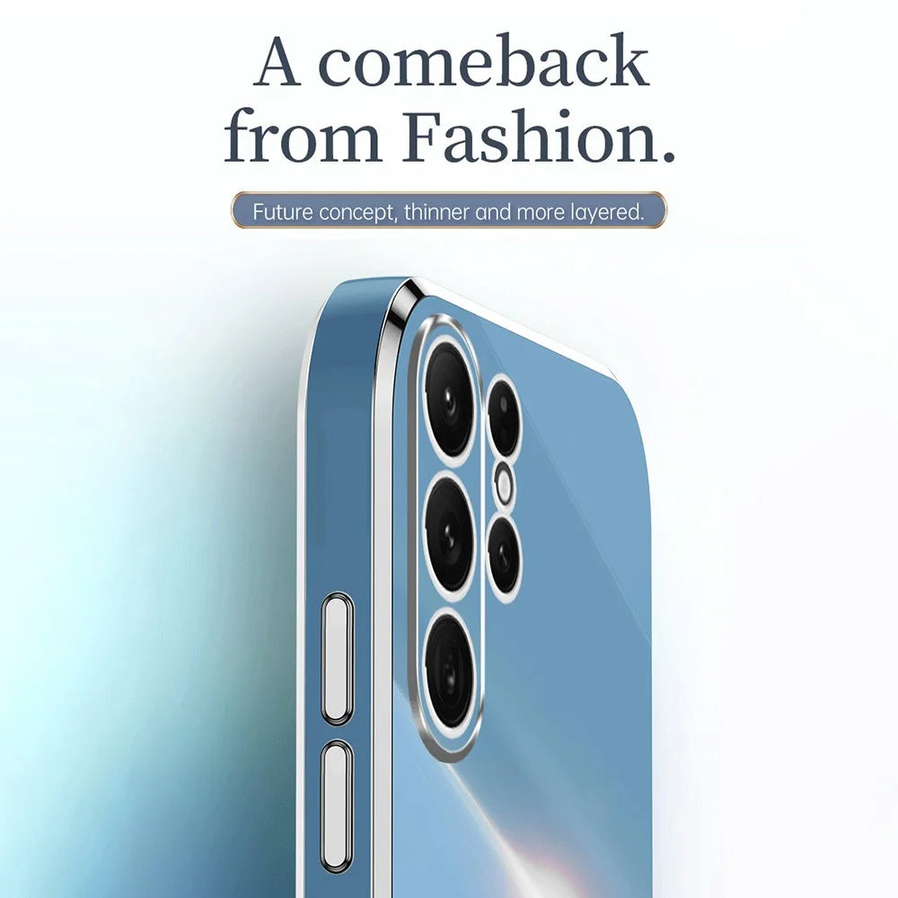 XINLI For Samsung Galaxy S23 Ultra Anti-fall Electroplating Phone Cover Soft TPU Protective Smartphone Case - Cyan - 6