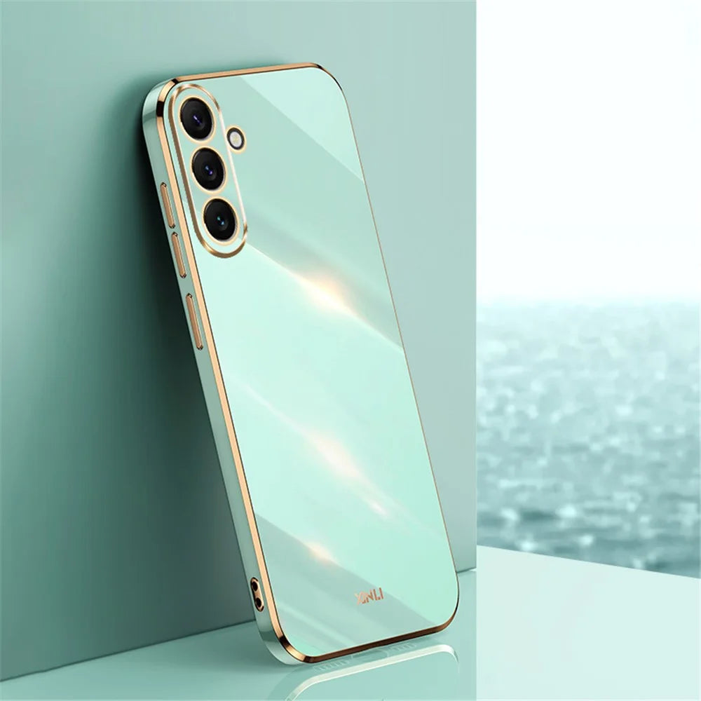XINLI Protective Back Cover for Samsung Galaxy A54 5G, Electroplating TPU Scratch-resistant Phone Case - Cyan - 2