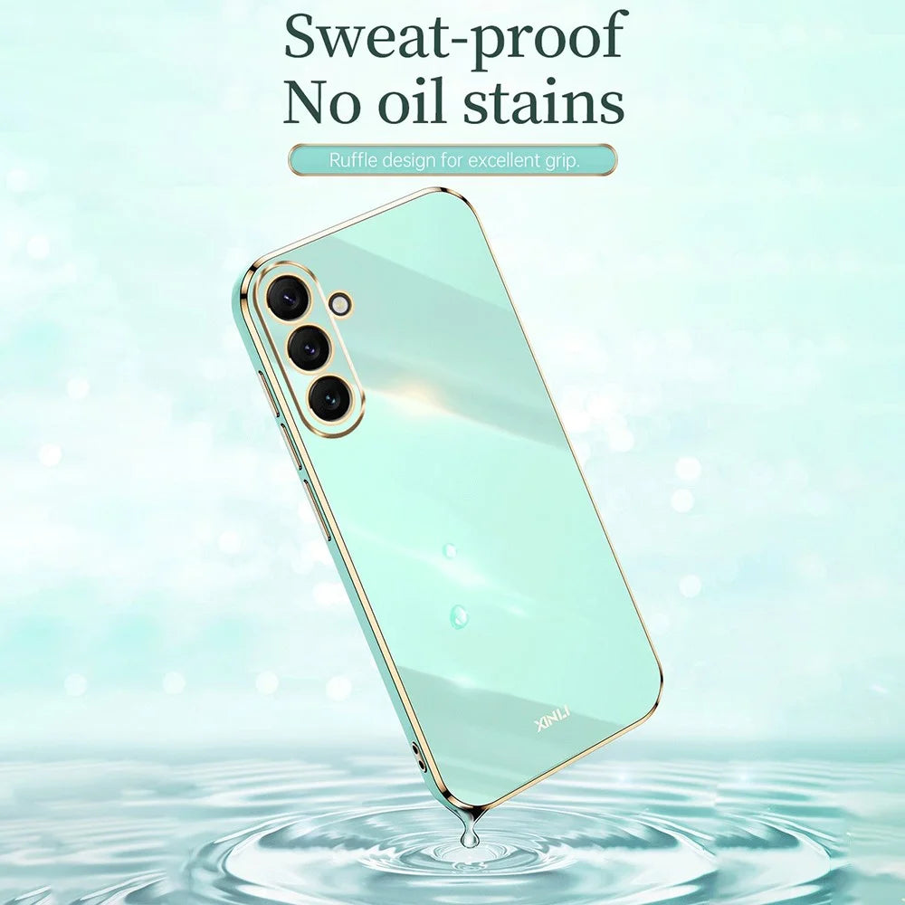 XINLI Protective Back Cover for Samsung Galaxy A54 5G, Electroplating TPU Scratch-resistant Phone Case - Cyan - 4