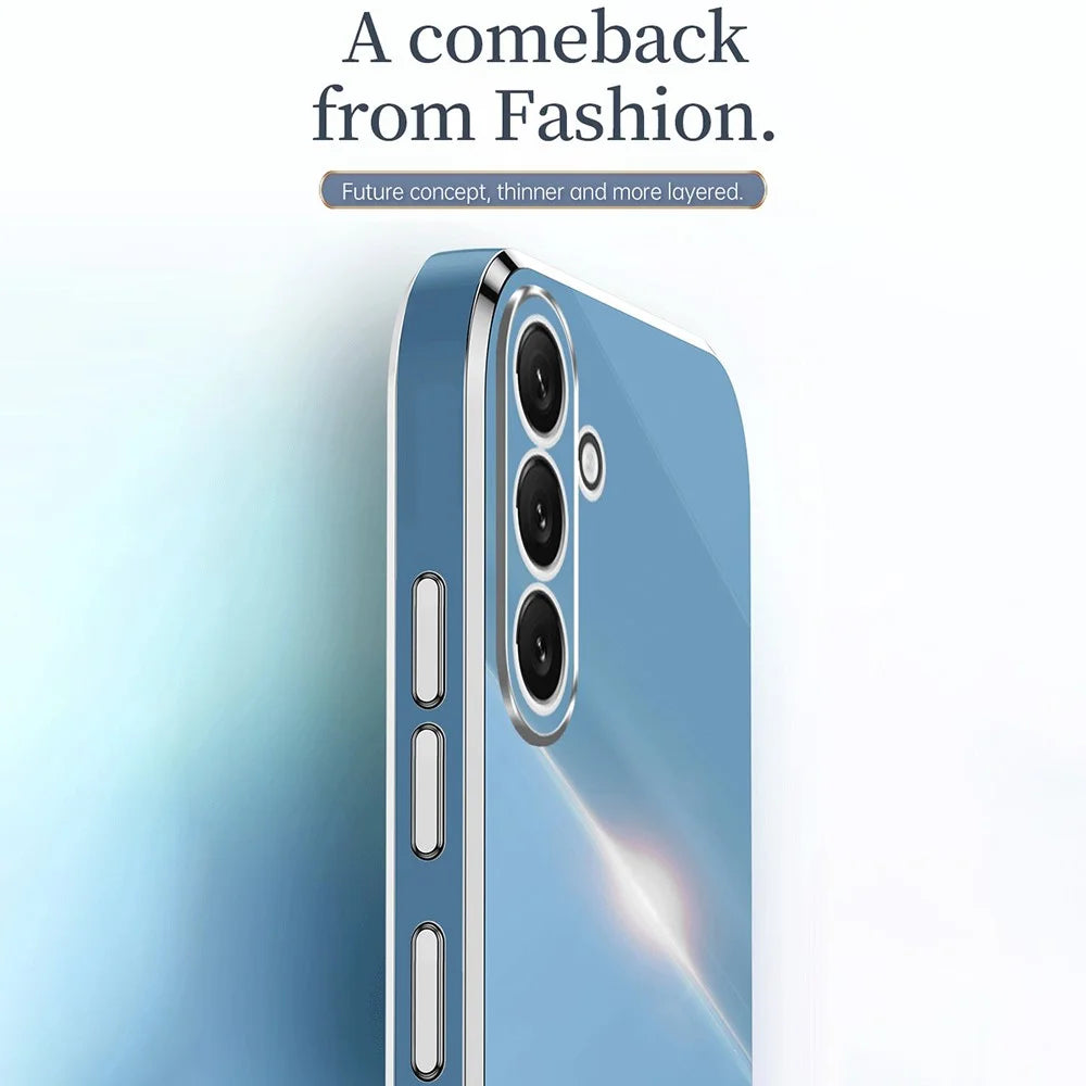 XINLI Protective Back Cover for Samsung Galaxy A54 5G, Electroplating TPU Scratch-resistant Phone Case - Cyan - 6