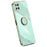 XINLI Back Shell for Samsung Galaxy A12, Electroplating Golden Edge Ring Kickstand Case Soft TPU Cover - Cyan - 1
