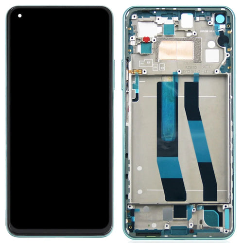 For Xiaomi 11 Lite 5G NE Grade S OEM AMOLED Screen and Digitizer Assembly + Frame Part (without Logo) - Green - 1