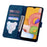 For Samsung Galaxy A34 5G PU Leather Folding Stand Wallet Case Imprinted Cat Phone Shell with Strap - Blue - 2