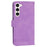 DIERFENG DF-03 Wallet Phone Cover for Samsung Galaxy S23+, Lines Imprinted PU Leather Stand Protective Case - Purple - 7