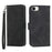DIERFENG DF-03 Phone Case for iPhone 7 / 8 4.7 inch / SE (2020) / SE (2022), Lines Imprinted Leather Protective Phone Cover Wallet Stand - Black - 1