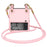 GKK Crossbody Phone Case for Samsung Galaxy Z Flip4 5G, Ultra-thin Leather Coated PC Phone Cover with Shoulder Strap - Pink - 1