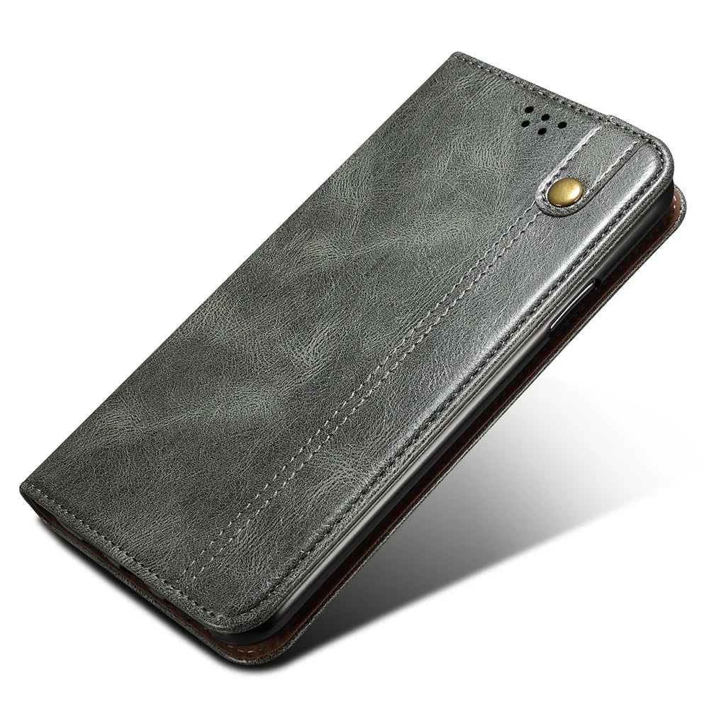 Phone Wallet Case for OnePlus Ace 2 5G / 11R 5G, Waxy Crazy Horse Texture PU Leather Phone Stand Cover - Green - 4
